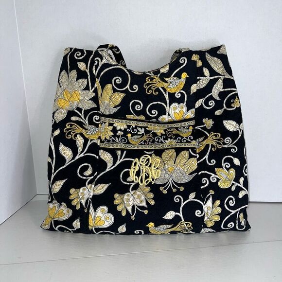 Vintage Vera Bradley Large Tote Bag Shoulder Yellow Bird Retired Embroidered - Picture 1 of 7